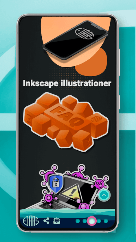 Skærmbillede af larsejaas.com grafikside på en smartphone