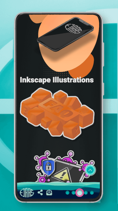 Screenshot of larsejaas.com graphics page on smartphone